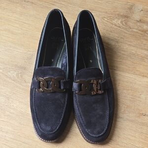 ARA Kent Women's Suede Loafers In Navy Sz UK 9 US 11